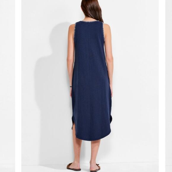 Nic + Zoe NZT Scoop Neck T-Shirt Knit Stitch Tank Midi Dress in Navy - Picture 2 of 11